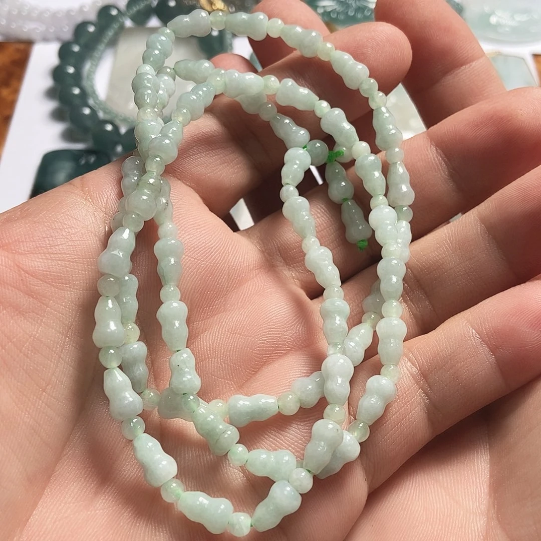 翡翠未镶嵌颈饰翡翠葫芦珠链