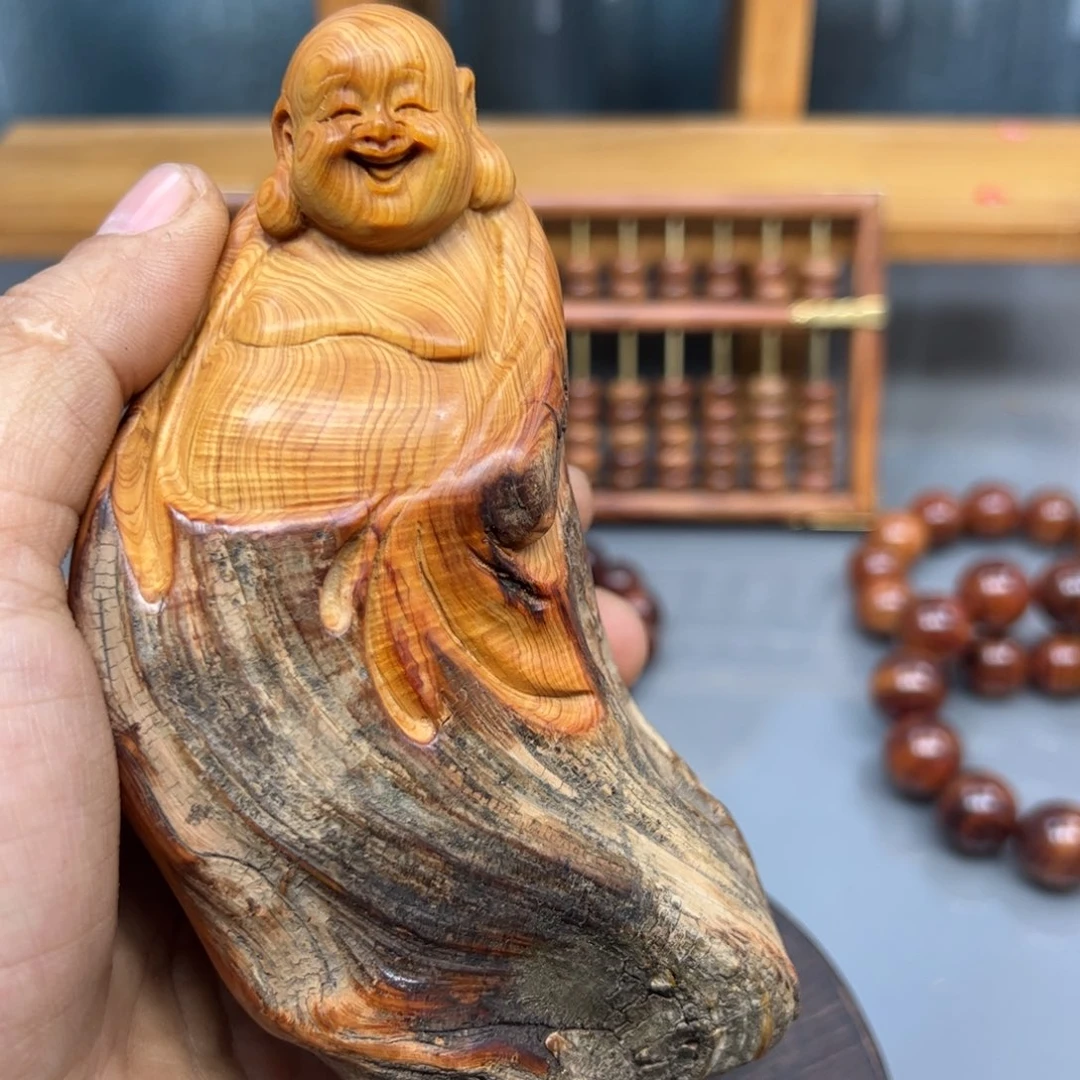 西***人木崖柏木摆件手把件