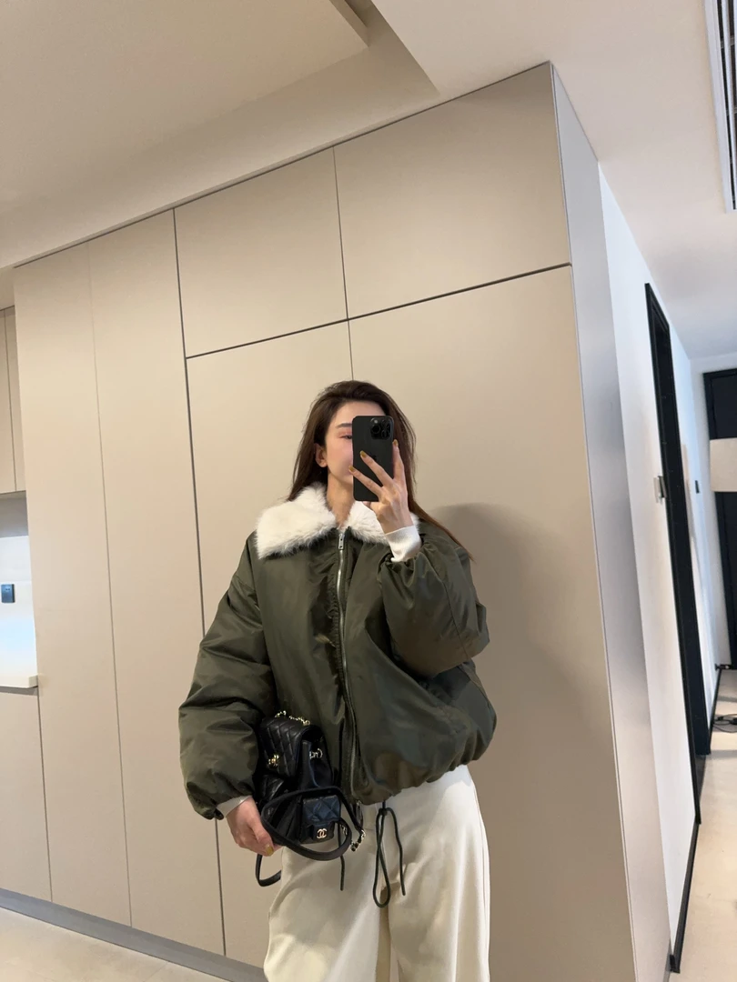 ［IAMMEIYA］-大骨架穿搭 清酒海棠 毛领羽绒服2478