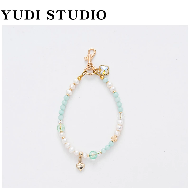 【青青海风】天然石手机链条高级感天然异形珍珠手提链挂链吊坠饰