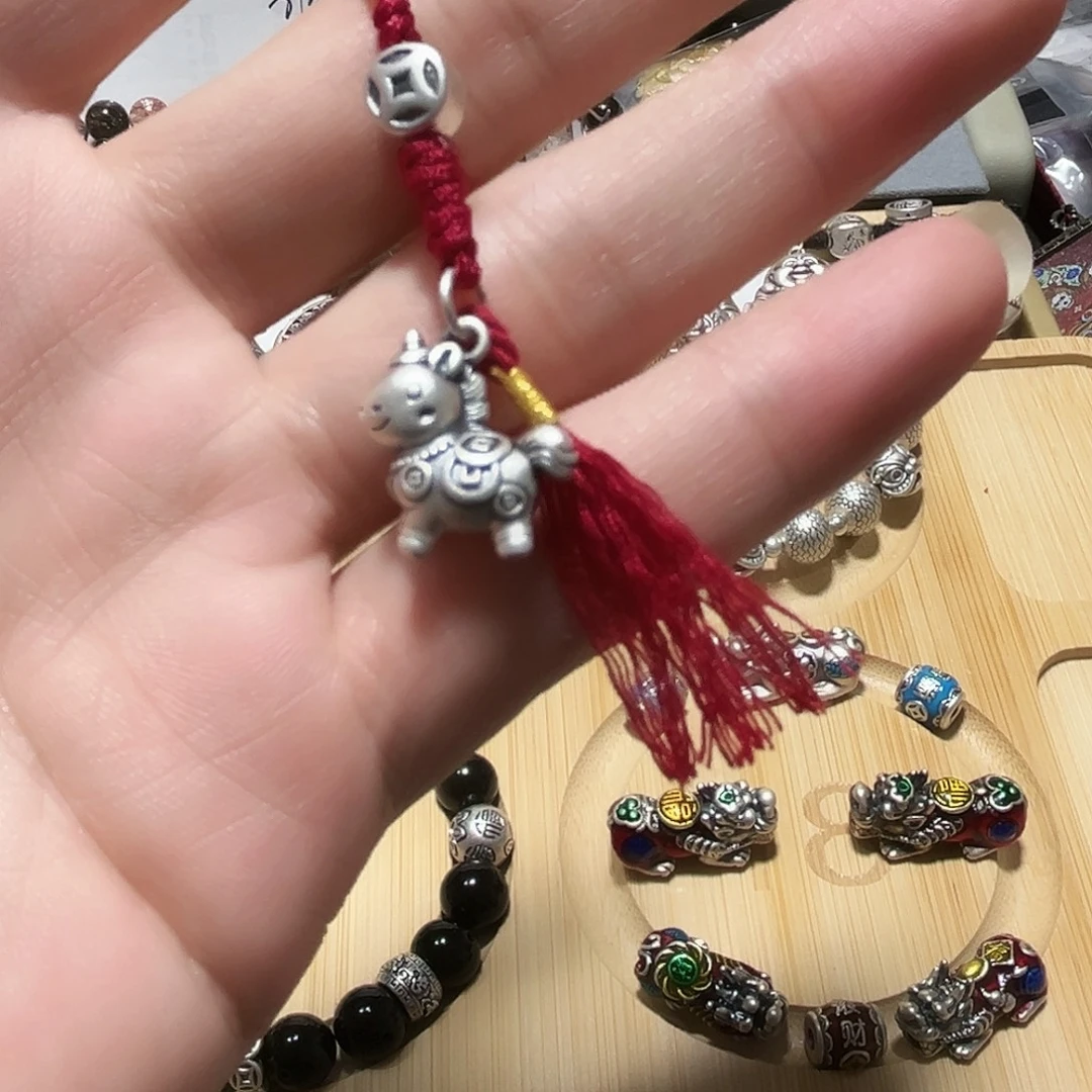 吊坠足银珐琅小马