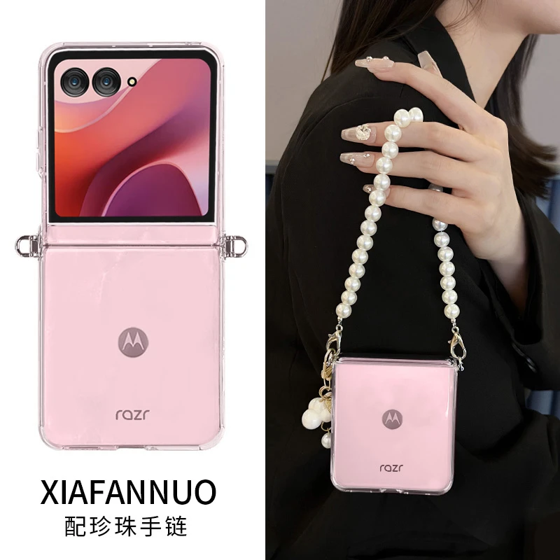 适用摩托罗拉moto razr60手机壳联想60ultra带挂绳女全包pro透明
