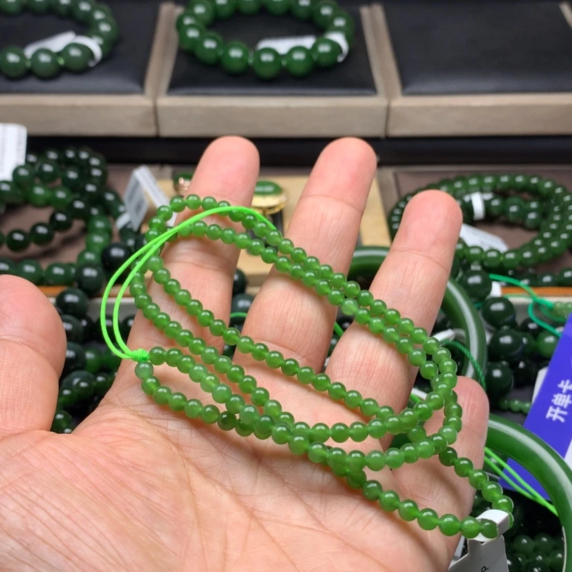 【闪购商品】颈饰未镶嵌和田玉（碧玉）爱*儿4m m