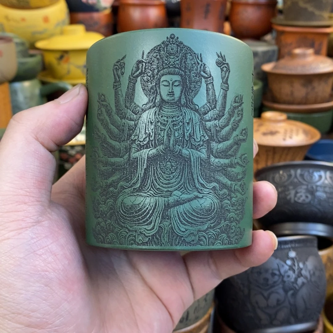 紫砂杯子宜兴全手工紫砂杯