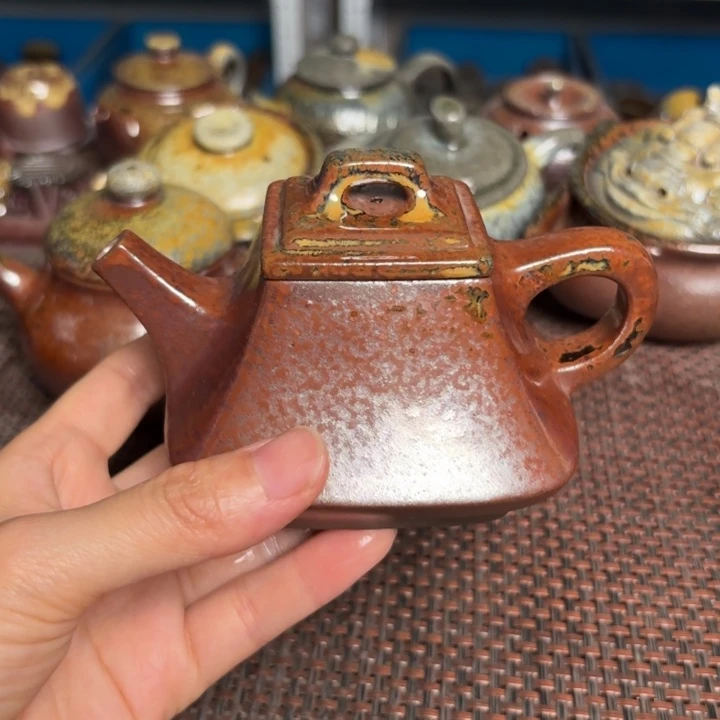 茶杯紫砂齐***2瑕四方壶