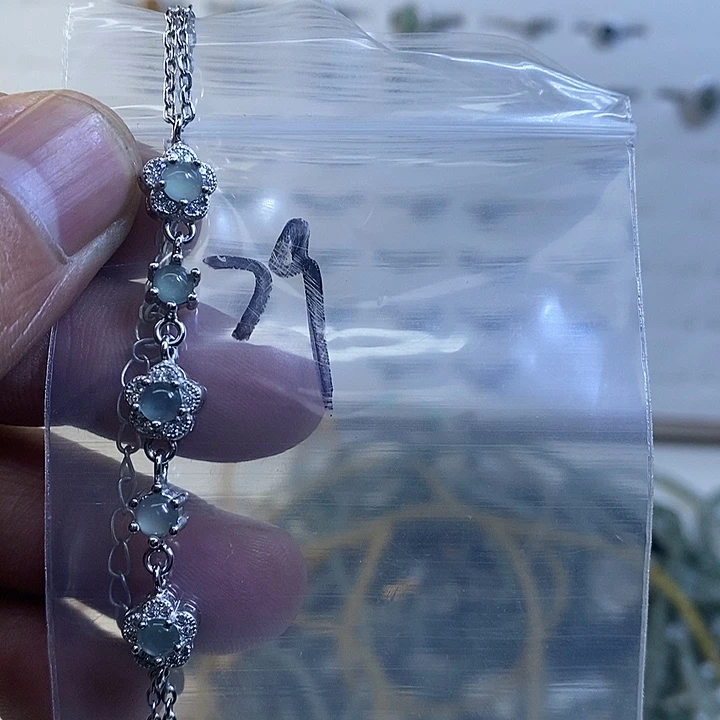 银S925镶嵌戒指翡翠手链