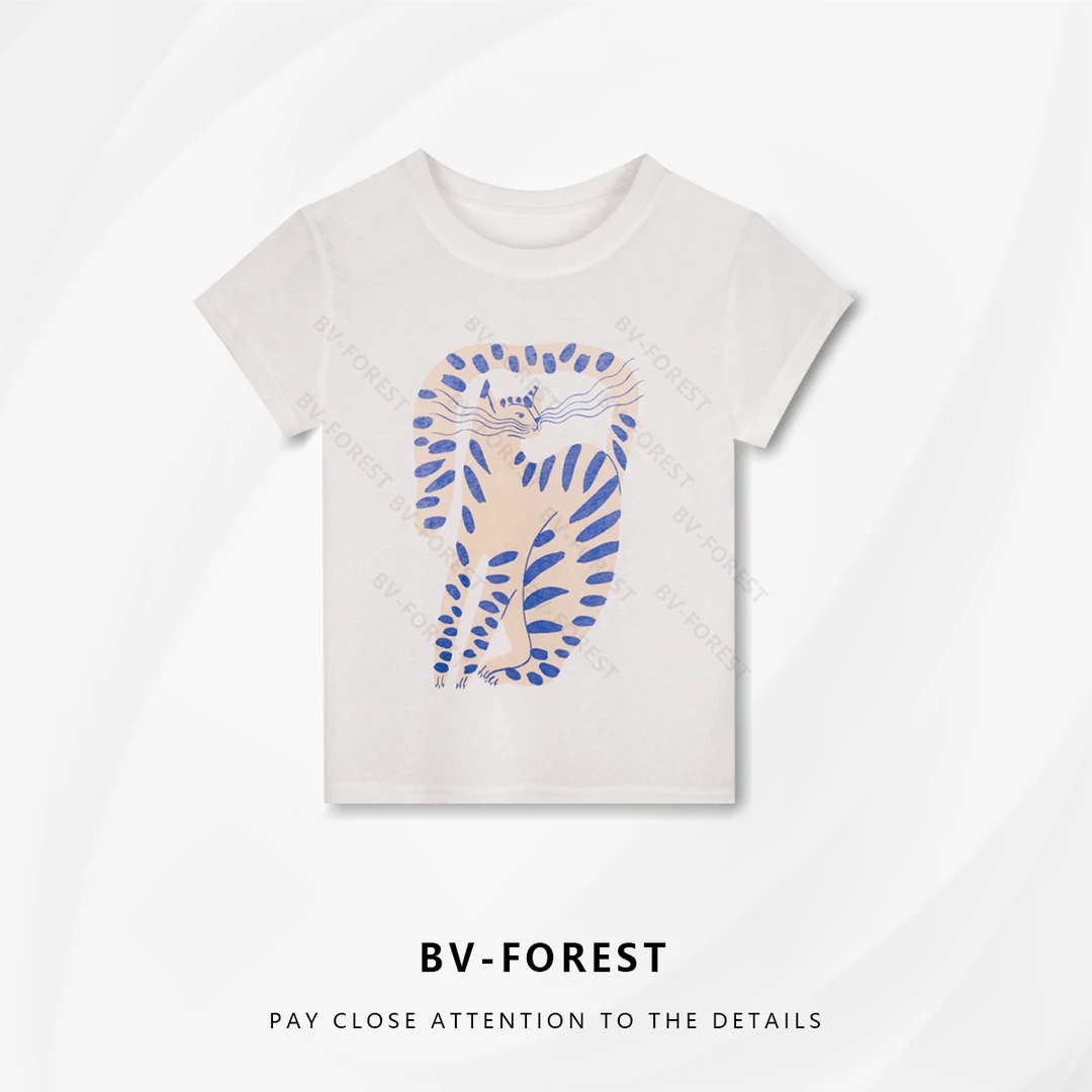 BV-FOREST“花海漫步”夏季薄款天丝冰感减龄显瘦短袖T恤BV-T0350