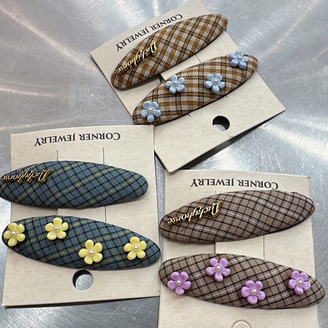 秋冬高级感粉色花朵BB夹女百搭碎发刘海夹头饰