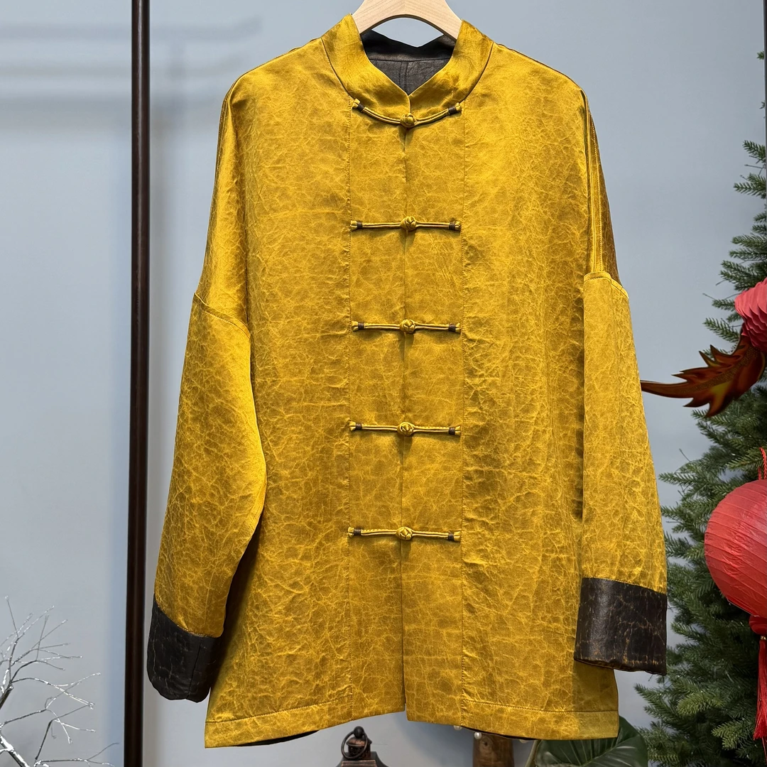 【仙染】黄金甲 - 千呼万唤！稀有重裂金龟香云纱双面唐装XR0325