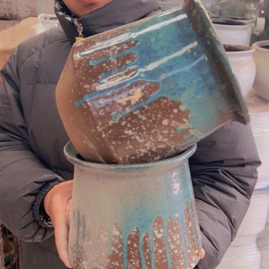 紫砂花盆高22口18———-