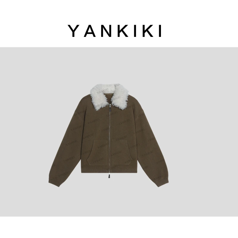 板栗咖毛领毛衣  YANKIKI 2025冬季新款NEW