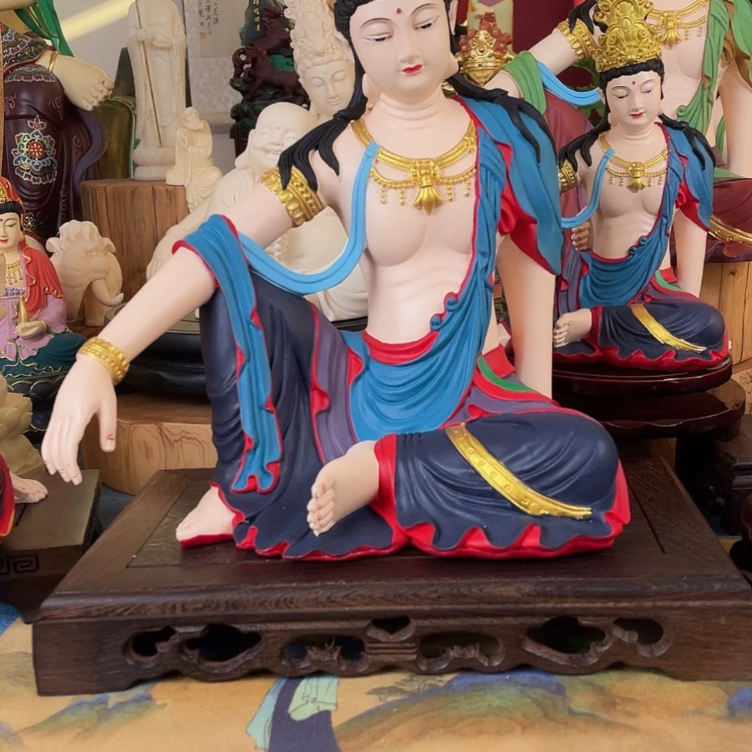 爱***花石材自在观音摆件30