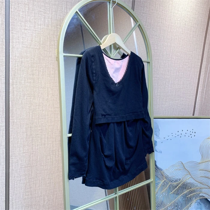 O253黑色孕妇加绒上衣    90-150