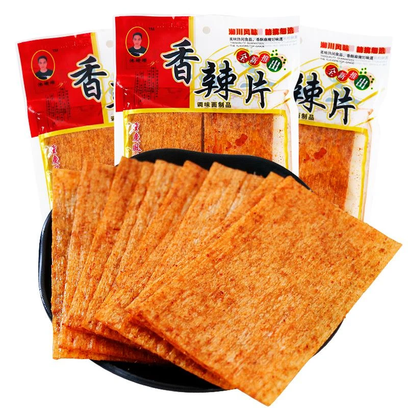 后怀旧辣片零食池珊珊香辣片辣条硬的干的鸡汁馍片