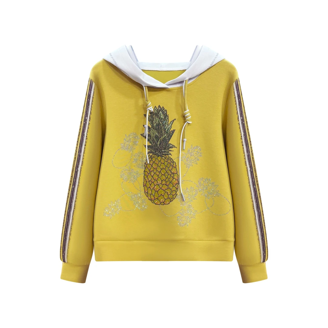 Robert Girm春款时尚重工烫钻休闲连帽上衣#6570