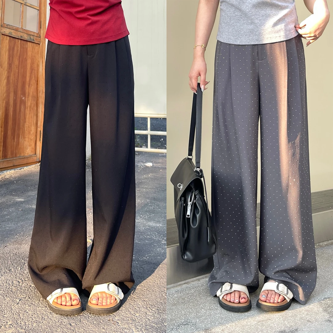 裂渡宣宣【闪烁微光】微胖大码女夏时尚百搭显瘦宽松休闲裤ZY506F41