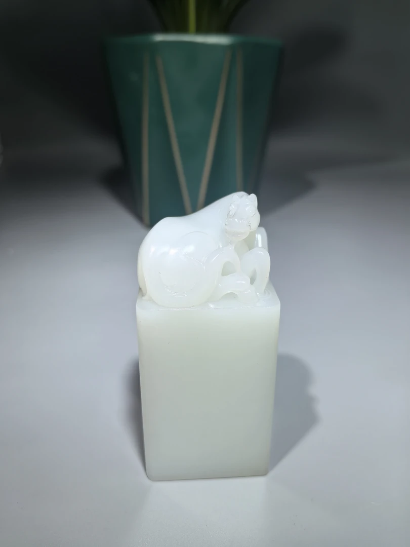 精品和田玉羊脂白玉印章