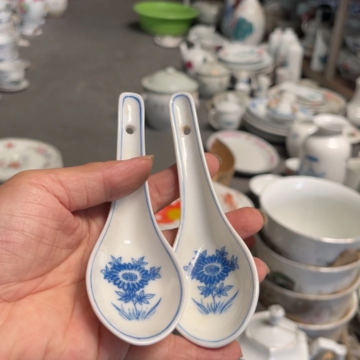 醴陵釉下贴花勺子2个