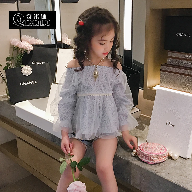 【现货】奇米迪儿童高腰长袖网纱公主上衣21-11570