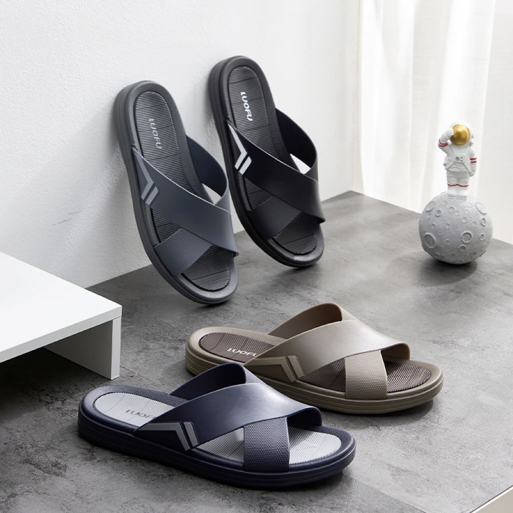 夏季交叉凉拖鞋室内户外防滑凉拖运动男款1192拖鞋