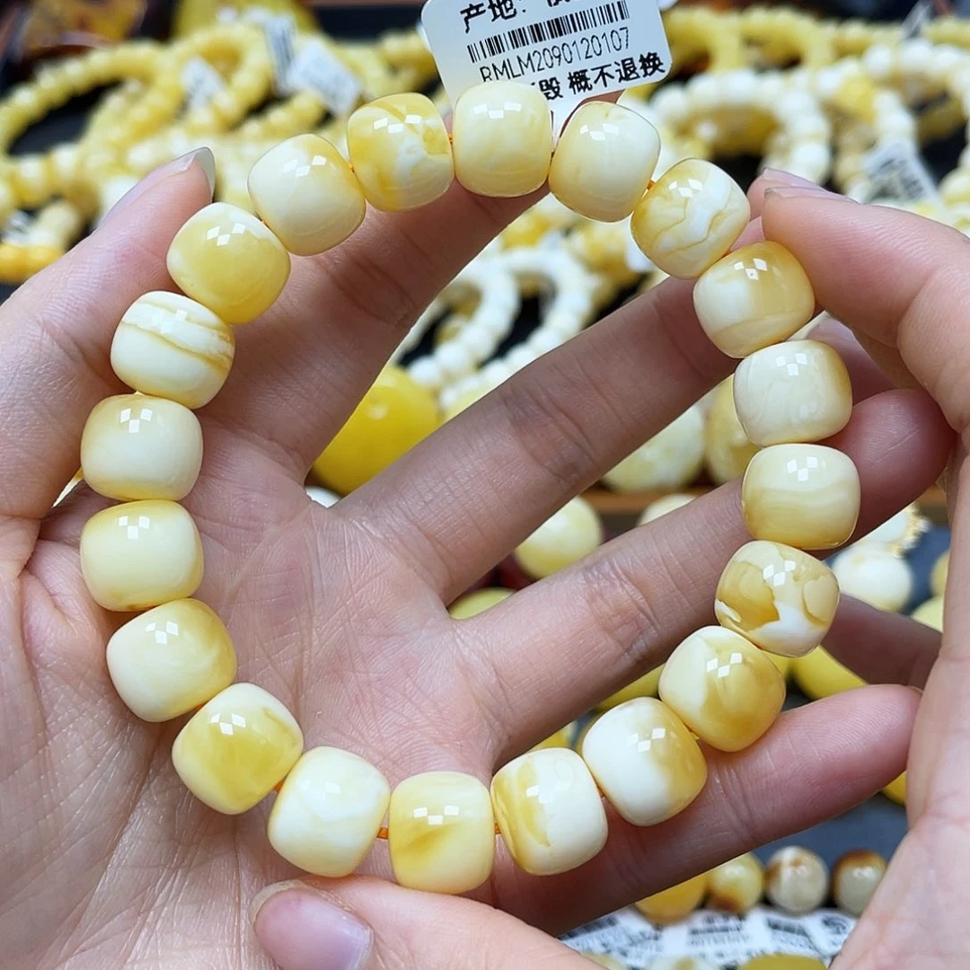 未镶嵌蜜蜡裸石老型手串12.3mm