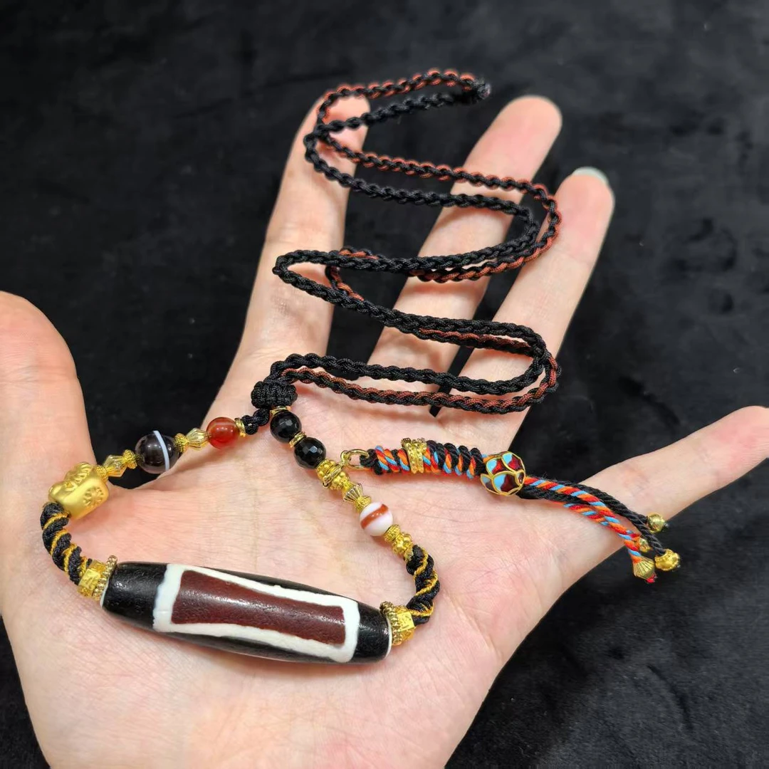 【曹美丽精选】H80708-玛瑙diy脖挂-12*48mm