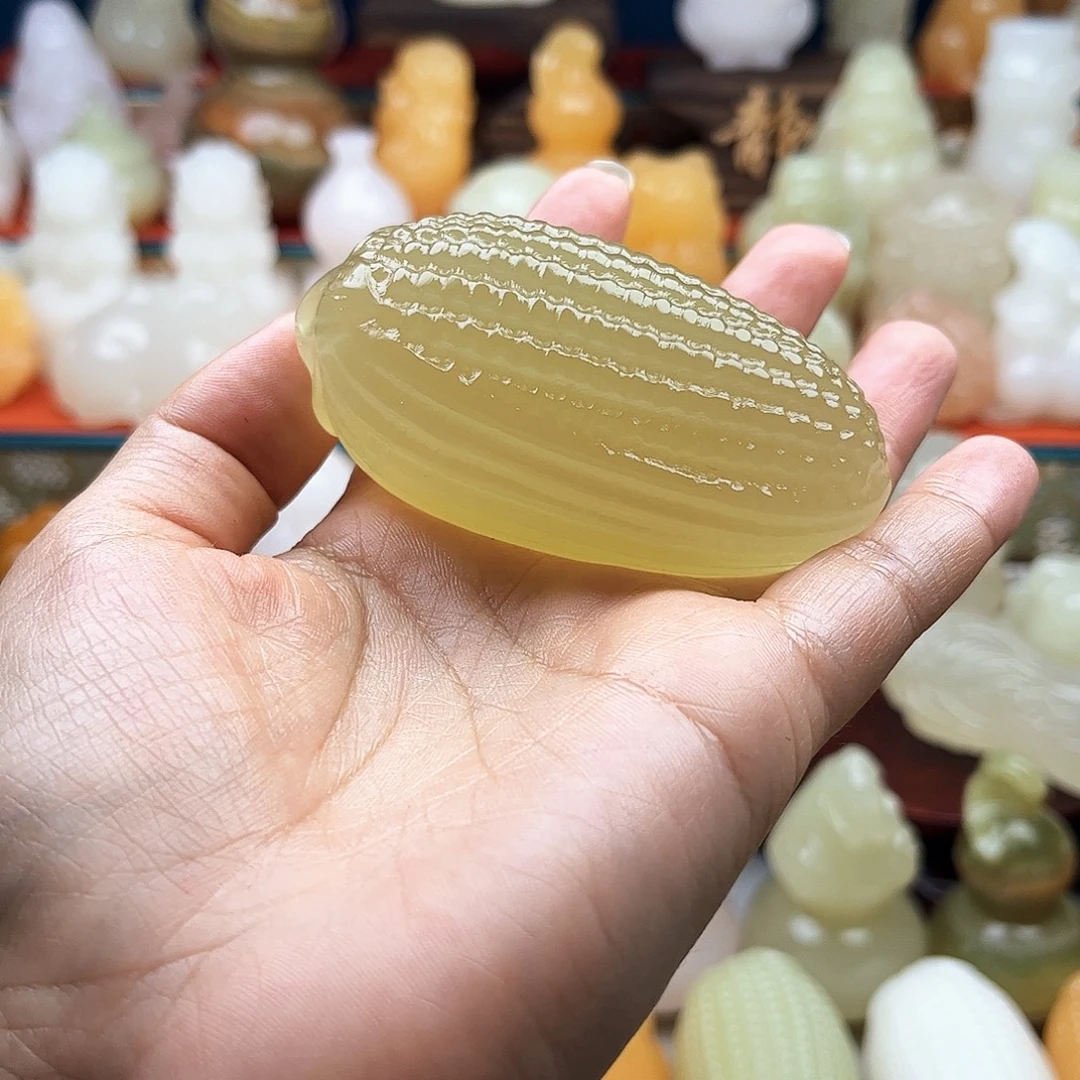 想***…石材玉米手把摆件