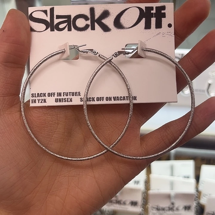 铜合金925银素圈耳环6cm