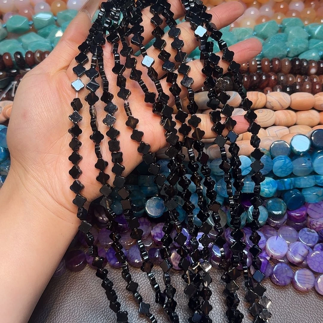 玛瑙/玉髓合金珠宝半成品黑玛瑙8mm一条