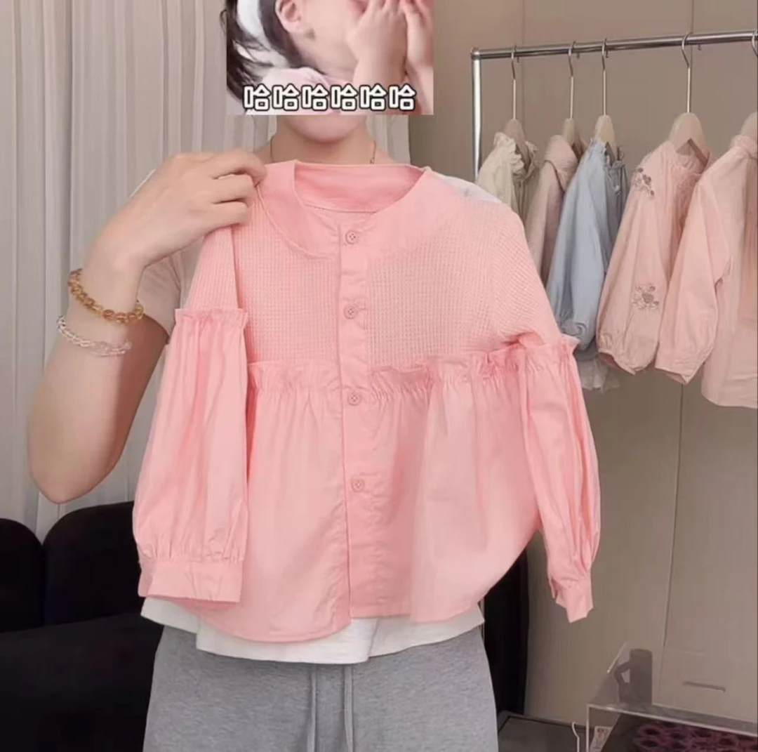 女童衬衫春秋2025新款儿童洋气纯棉秋季长袖衬衣宝宝休闲秋装上衣