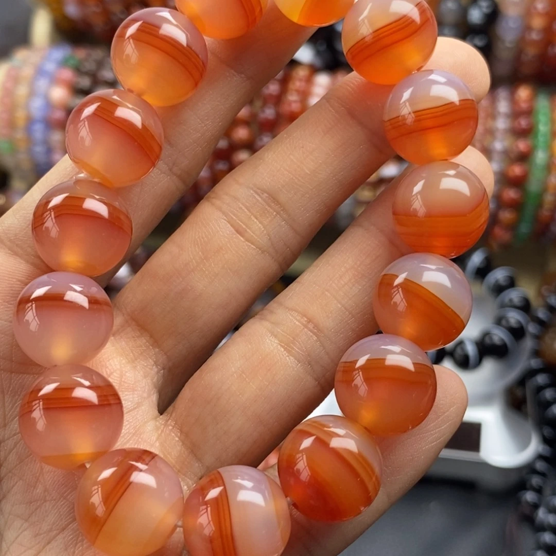 随***白玛瑙/玉髓手链未镶嵌