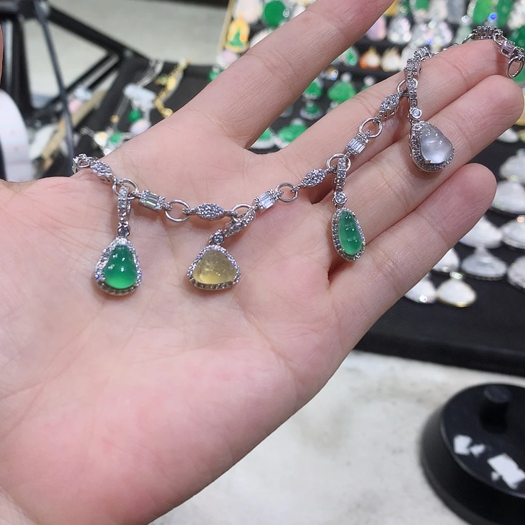 玛瑙/玉髓银S925镶嵌手链