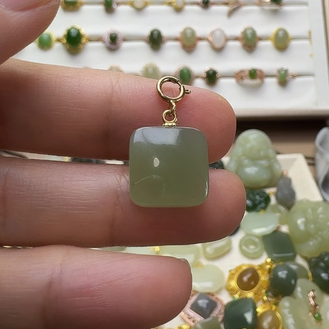 和田玉银S925镶嵌颈饰