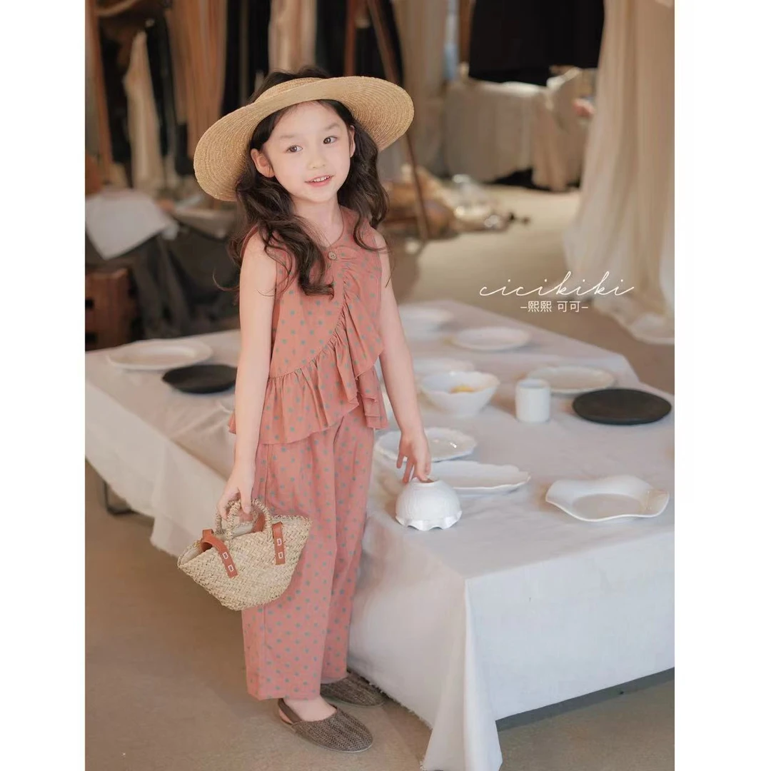 现货【波点套装】2024夏季儿童童装时尚洋气套装熙熙可可TZ2402