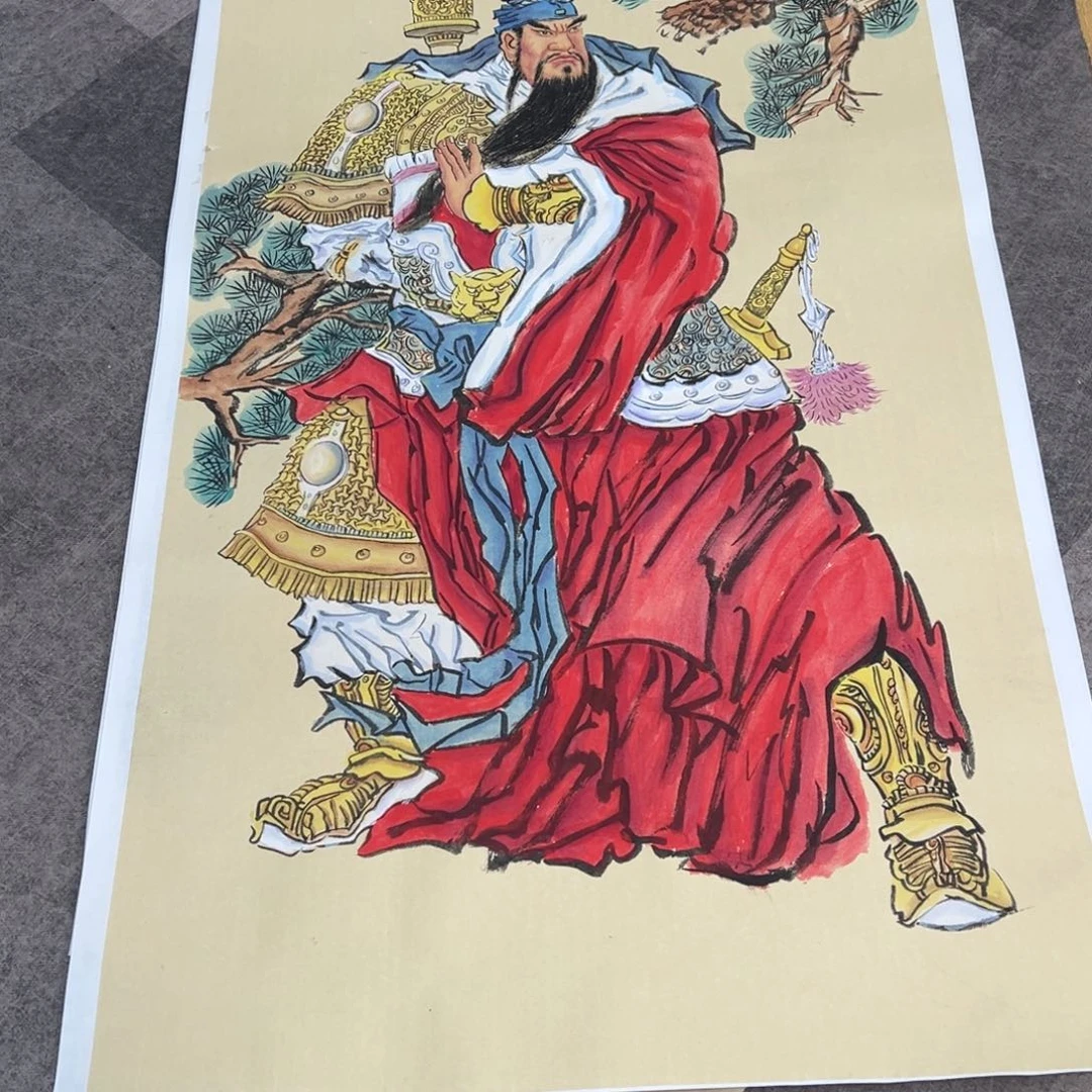 国画在*起关羽160画心