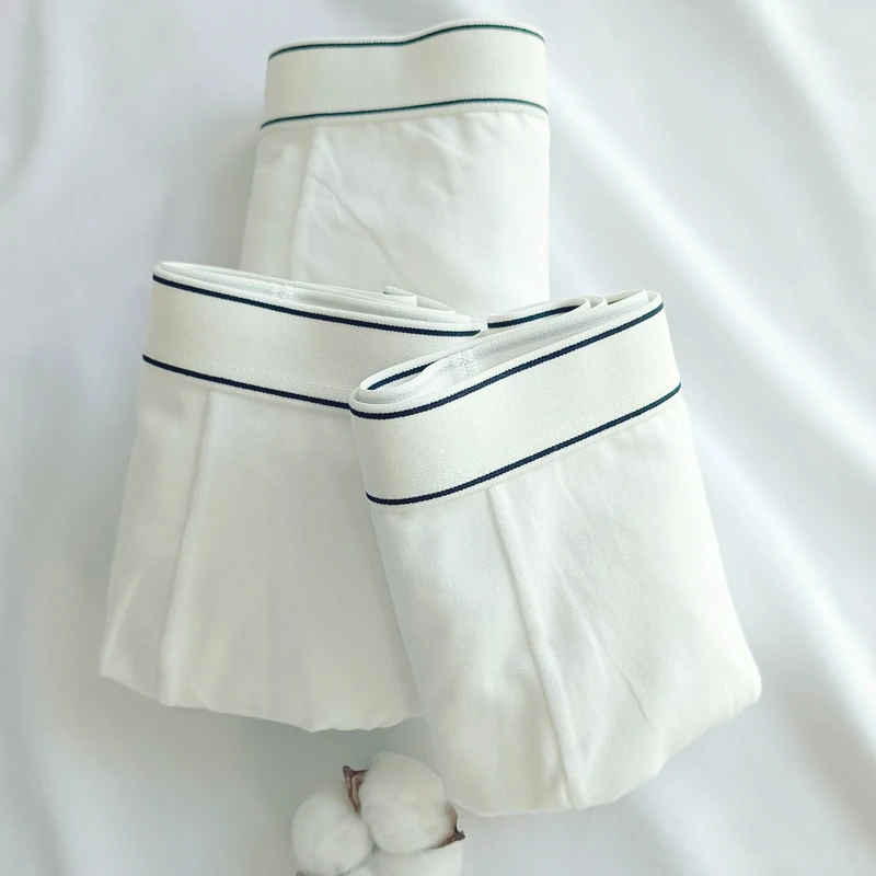 Calto Krosa男士内裤男白色浅色婚纱照四角短裤纯色透气舒适平角