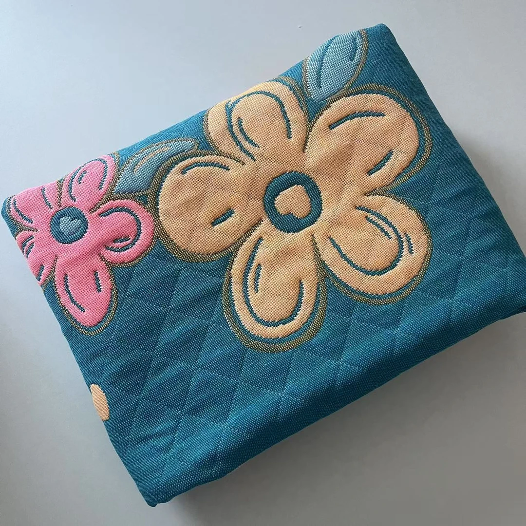 【枕巾】多层加厚枕巾一对装52*75cm  蓝色小花