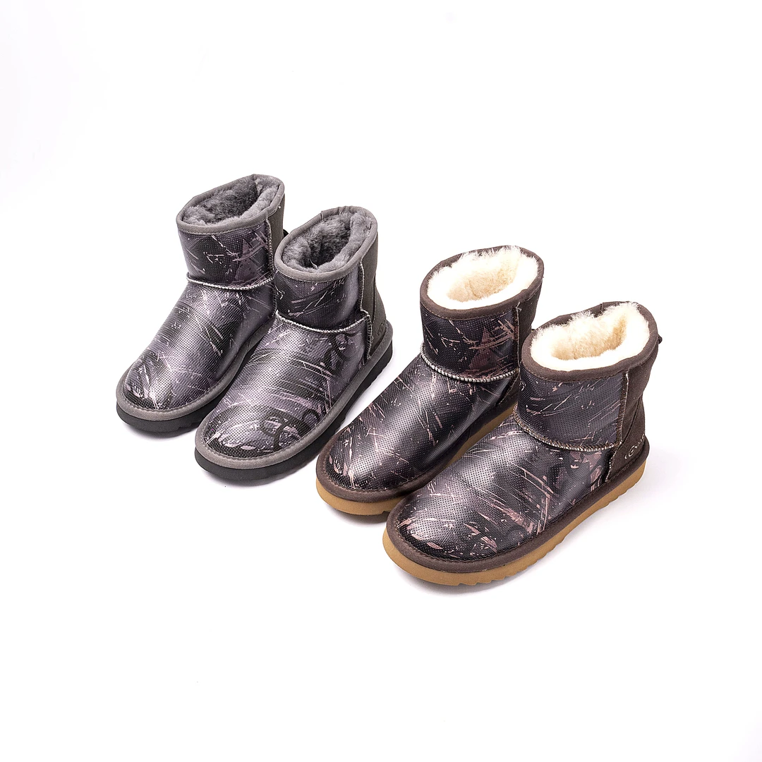 冬季设计师款户外时尚中筒雪地靴A-6045*