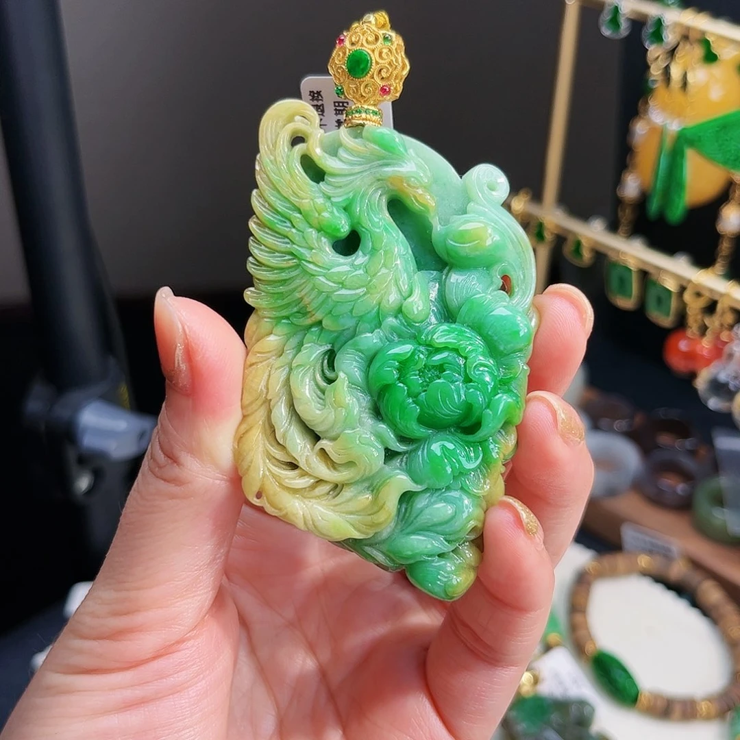 【闪购商品】翡翠银S925镀金镶嵌吊坠(赠链)福利