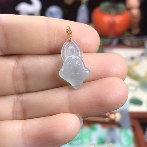 翡翠颈饰18K金镶嵌悟道