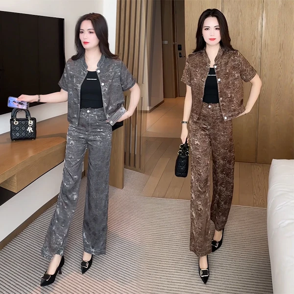 2025新款夏季新款小香风穿搭洋气气质休闲时尚显瘦减龄套装70