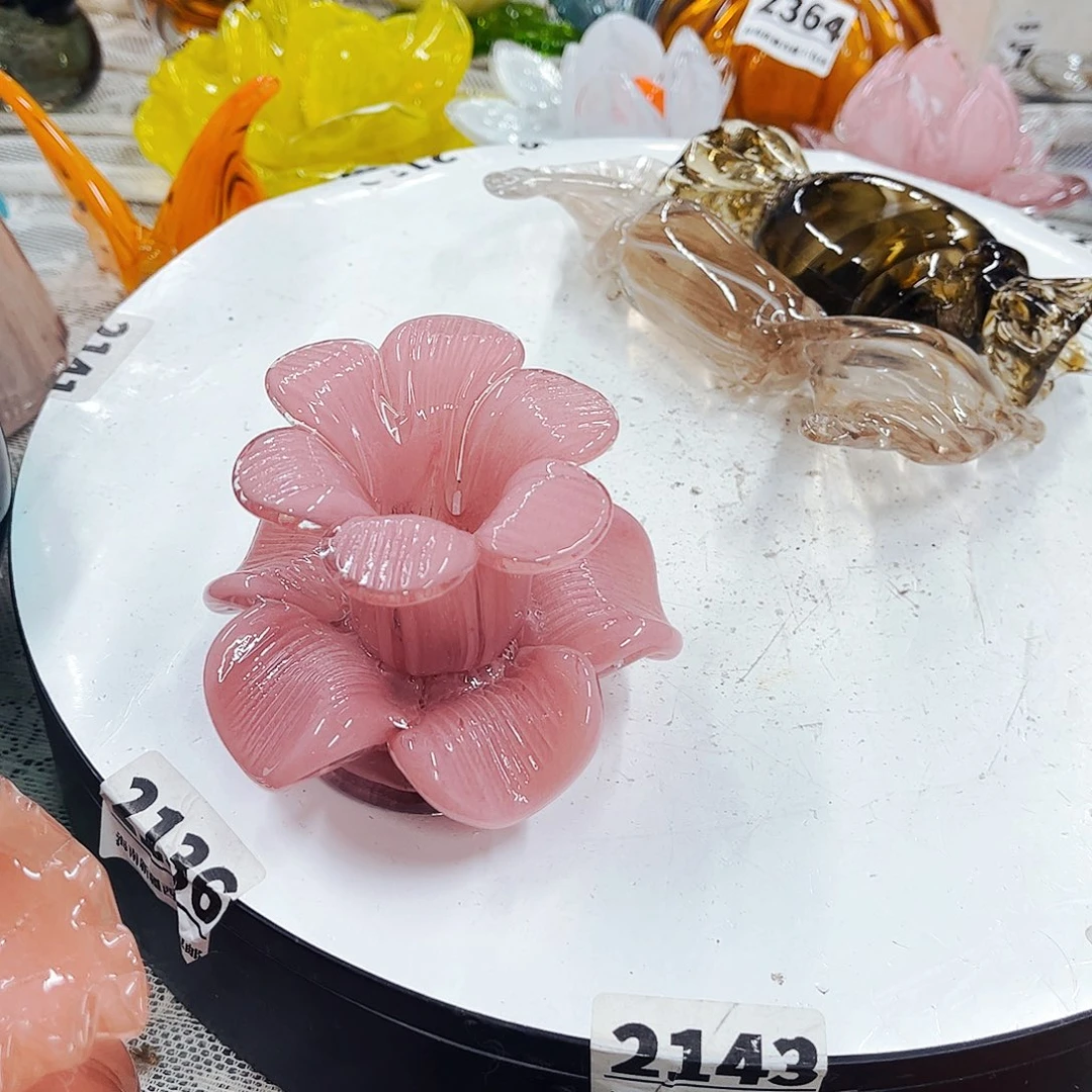 粉烛台 家悦琉璃工艺品不完美