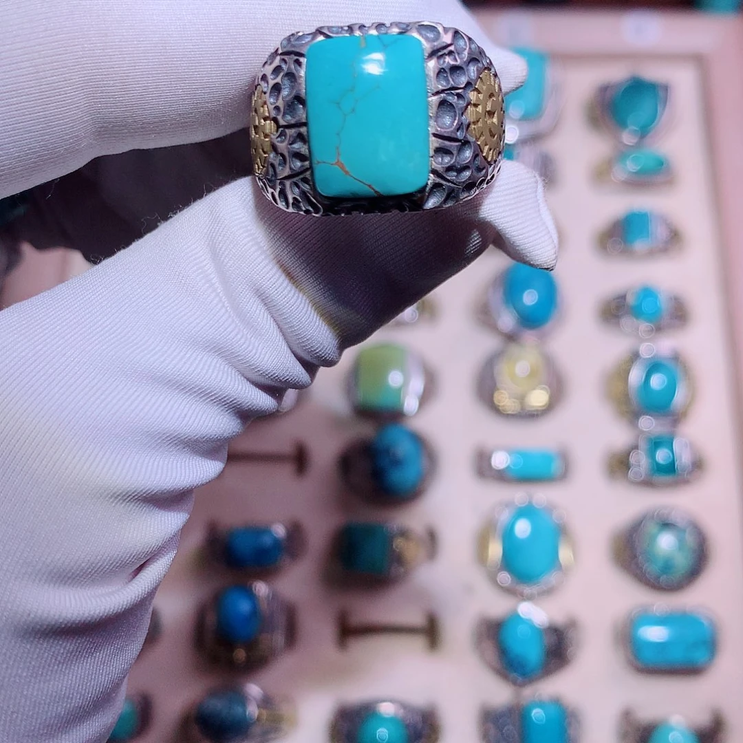 绿松石银S925镶嵌颈饰