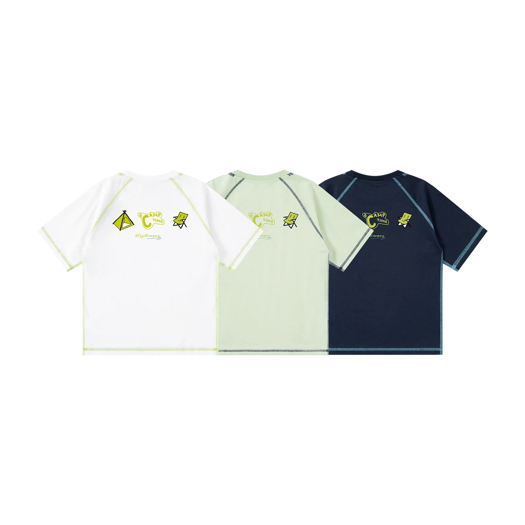 吉米妈【贝尔】童装亲子户外凉感休闲短袖T恤运动体恤潮G925C691