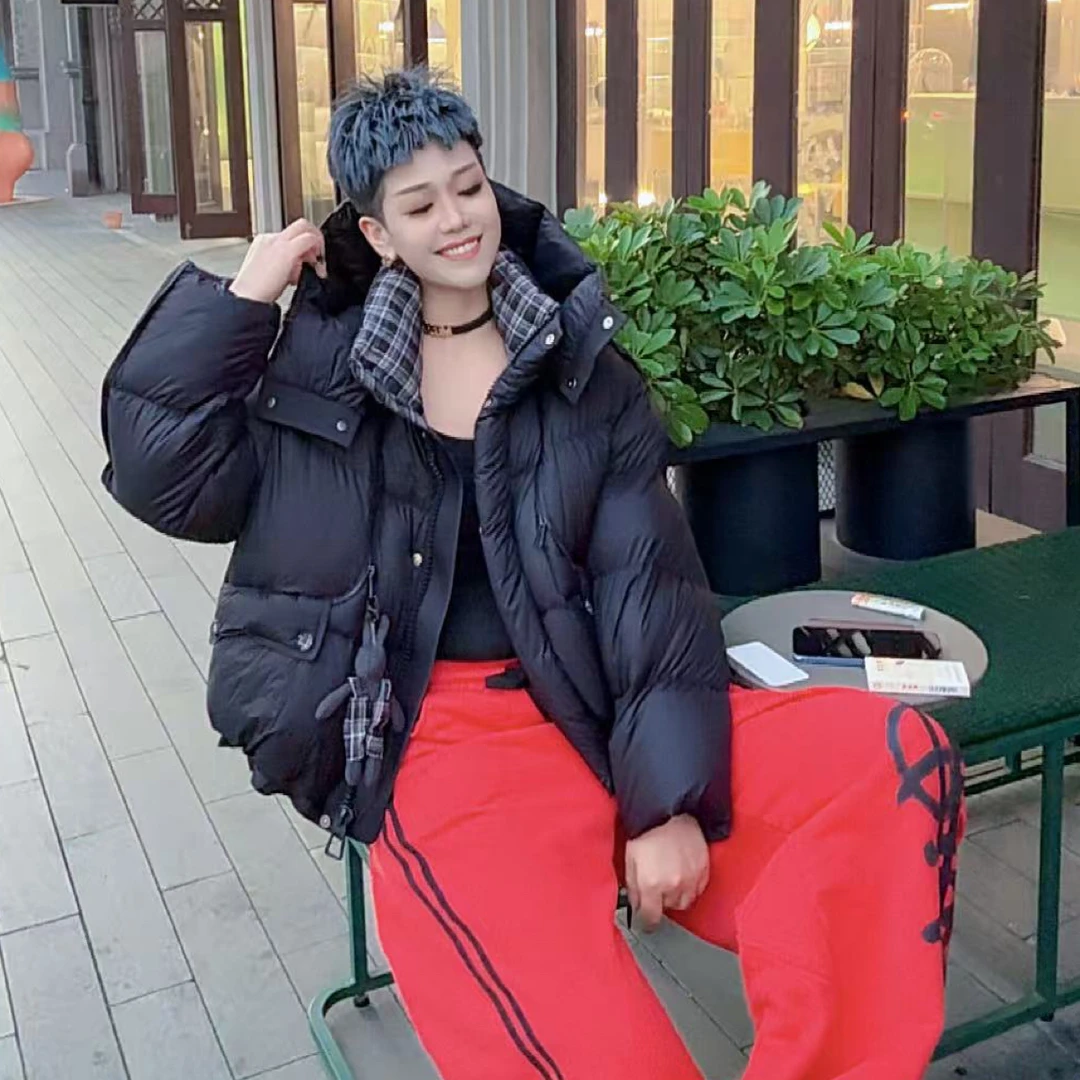 YY欧货潮牌时尚冬季连帽鸭绒羽绒服265026