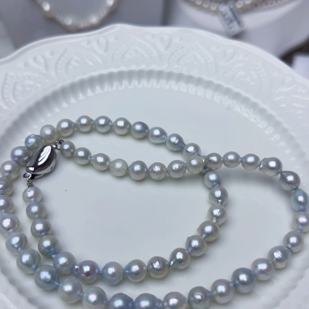 淡水珍珠颈饰银S925镶嵌