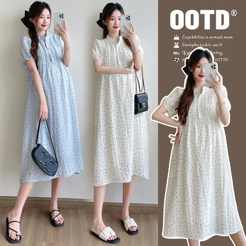 孕妇连衣裙夏装波点孕晚期孕妇裙2025夏季新款孕妇装夏款遮肚裙子