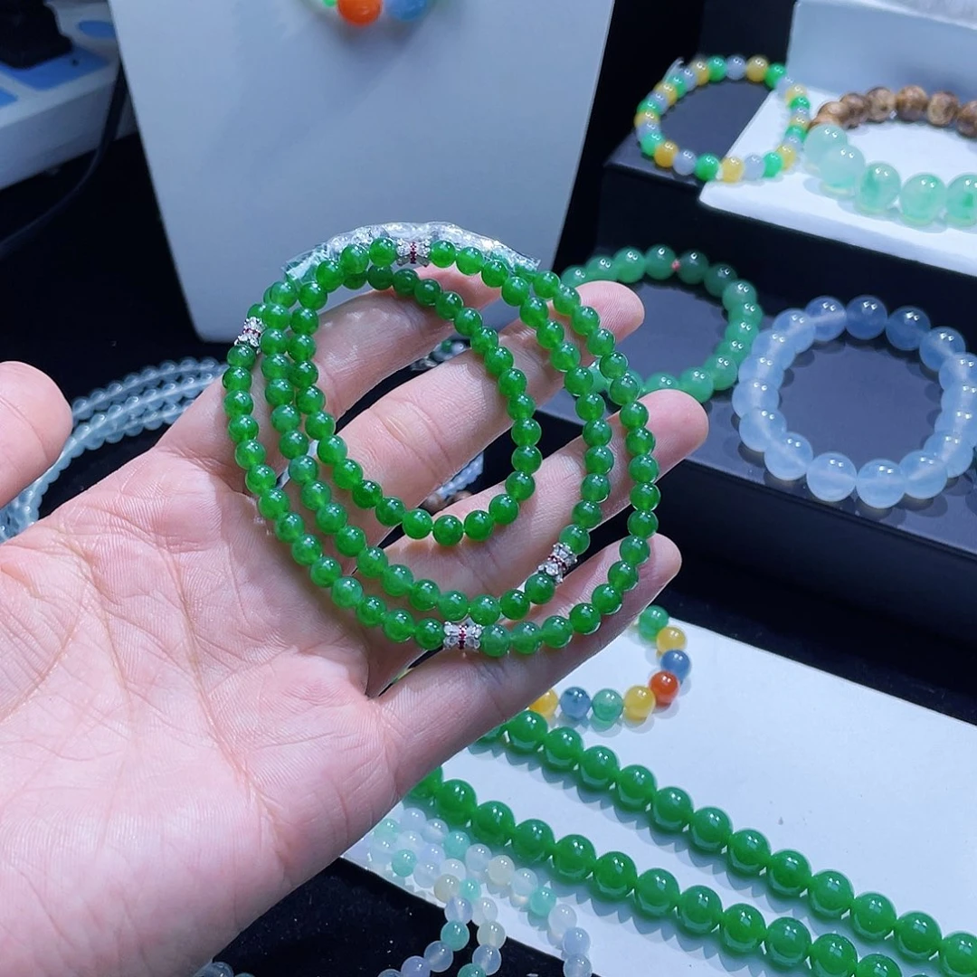 翡翠未镶嵌手串卡5,2