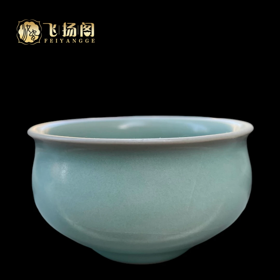 【全手工】仿古釉当代汝窑 小品杯 开片 青瓷 现代陶瓷 单杯 李素华