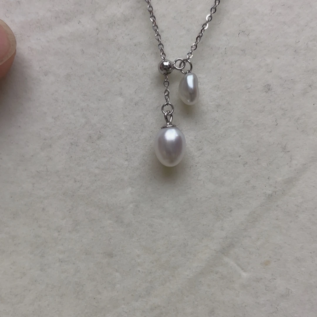 海水珍珠银S925镶嵌项链
